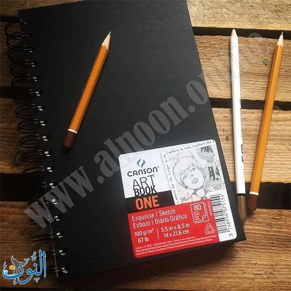 دفتر رسم سلك 100غم 80 ورقة CANSON ONE A5 14X21.6 cm