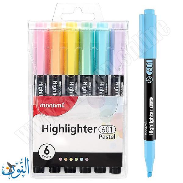 طقم 6 اقلام تحديد monami 601 Pastel