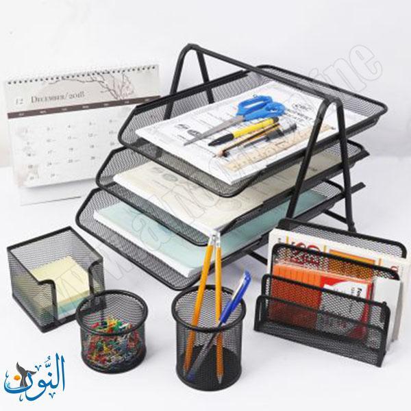 طقم مكتب معدني 5 قطع حامل مستندات ثلاثي