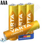4 بطاريات AAA VARTA LONGLIFE LR03 MN2400