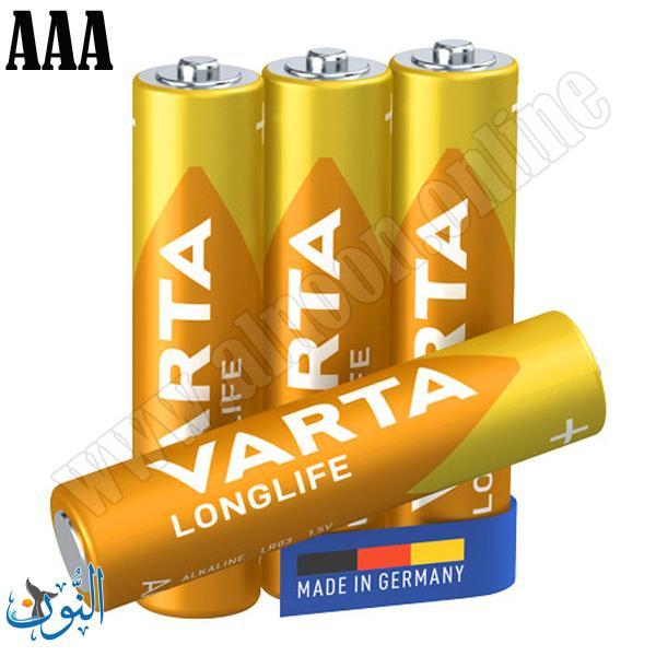 4 بطاريات AAA VARTA LONGLIFE LR03 MN2400