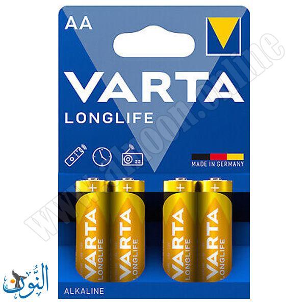 4 بطاريات AA VARTA LONGLIFE LR6 MN1500
