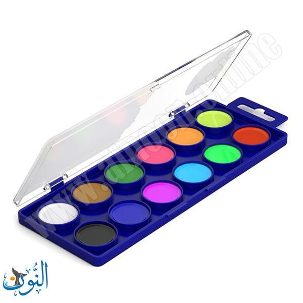 الوان مائية 12 لون مضيء اقراص  ErichKrause NEON 41727