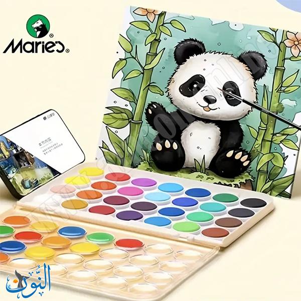 الوان مائية صلبة مع فرشاة ماريس