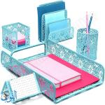 طقم منظم مكتب معدني 5 قطع ملون  تصميم أنيق