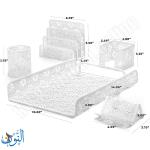 طقم منظم مكتب معدني 5 قطع ملون  تصميم أنيق