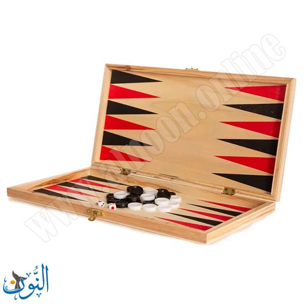 طاولة زهر خشبية 40 سم مع احجار بلاستيكية