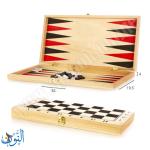 طاولة زهر خشبية 40 سم مع احجار بلاستيكية