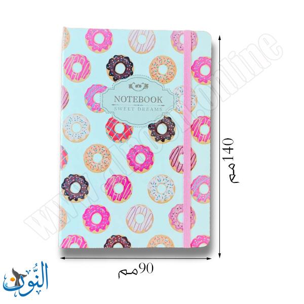 دفتر ملاحظات A6 غلاف حلويات مع مغيطة – غلاف مقوى