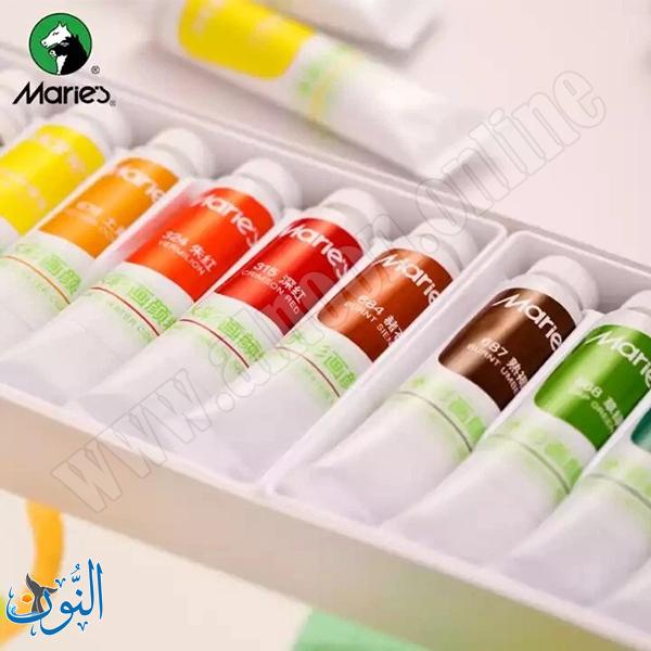 طقم الوان مائية 12 مل قابلة للغسل ماريس