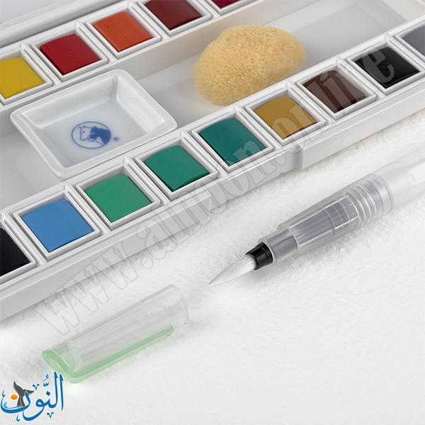 طقم الوان مائية شفافة صلبة مع ادوات ماريس