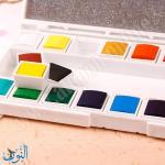 طقم الوان مائية شفافة صلبة مع ادوات ماريس