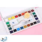 طقم الوان مائية شفافة صلبة مع ادوات ماريس