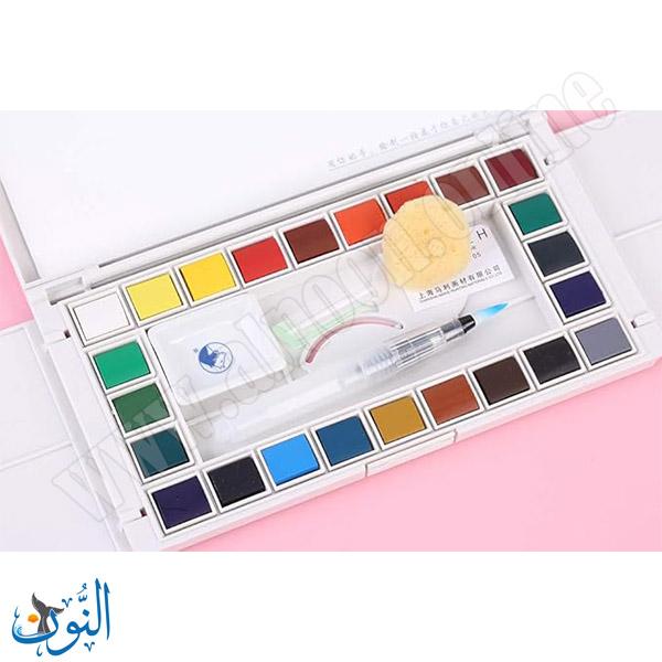 طقم الوان مائية شفافة صلبة مع ادوات ماريس